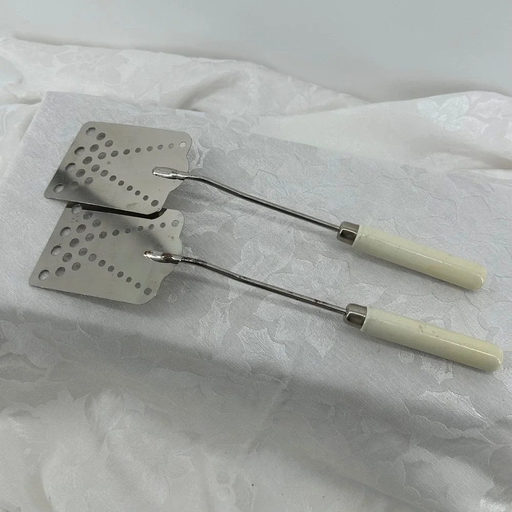 Vaughan Spatula Set Silver Good Vintage Advertising North Platte NE Insurance